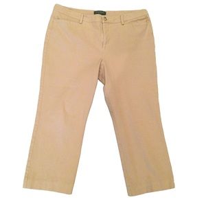 Lauren Ralph Lauren Catlin Tan Cropped Pants Size 14P